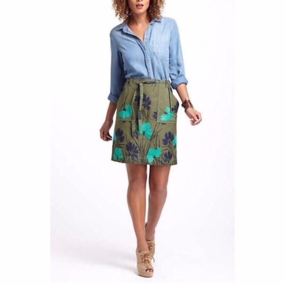 Anthropologie Succory Twill A-Line Skirt - Picture 5 of 5